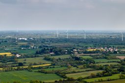 Objets volants, Vue aerienne, Paysage, Campagne, Construction, Eolienne, Tourisme